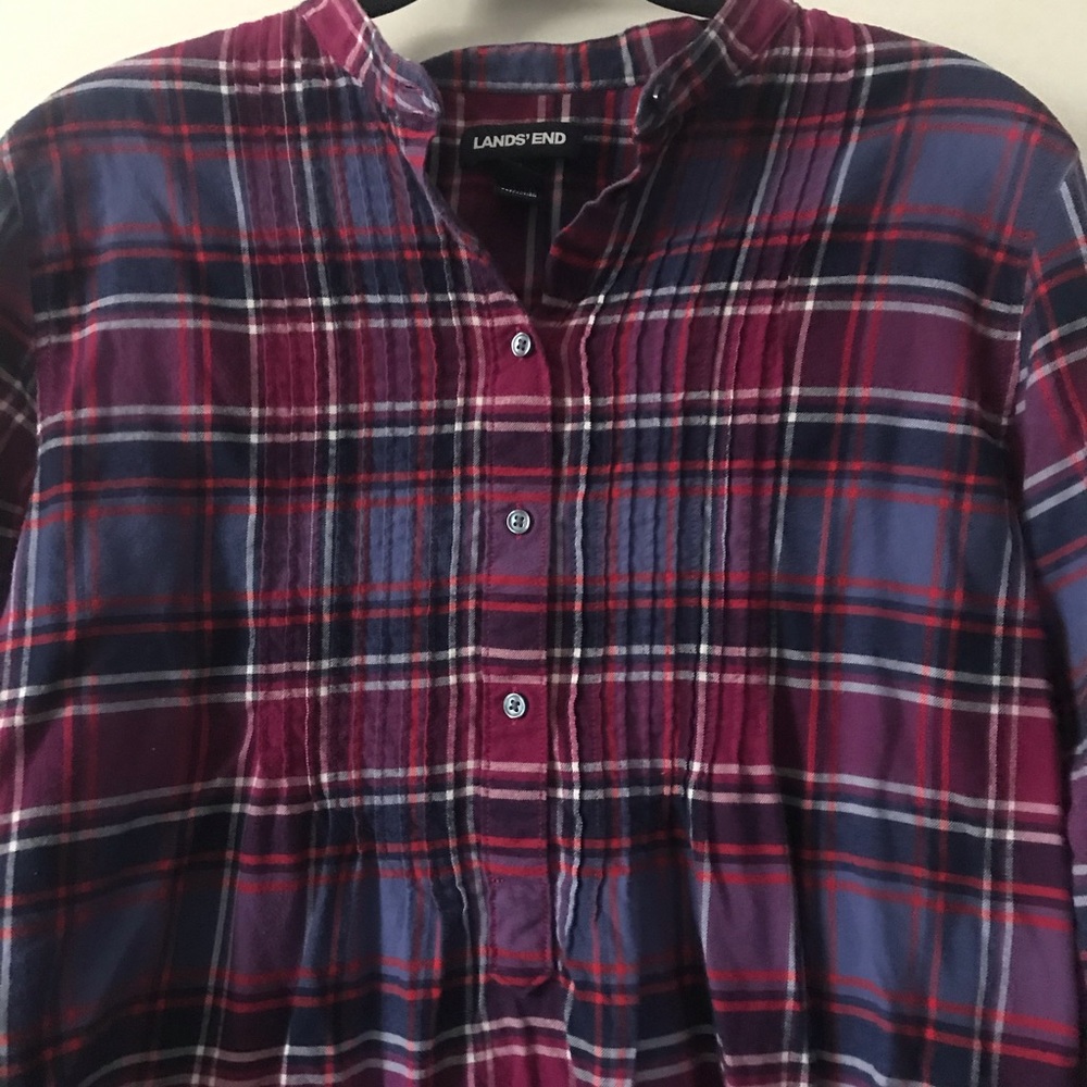 Lands End Flannel Top / Blouse - Size 16